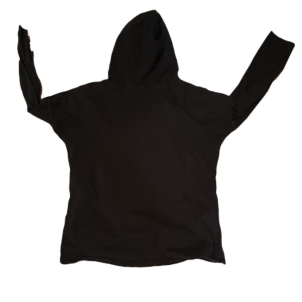 Adidas Youth Black Hoodie with Vibrant Floral Accents - Picture 2 of 4